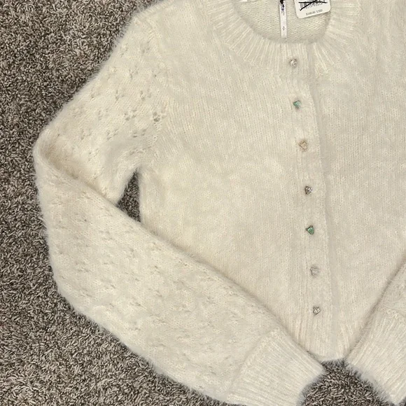 Free People Celeste Cardi Cardigan Sweater in Ivory - Picture 10 of 11